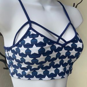 Victoria’s Secret White Blue Stars Bralette Bra